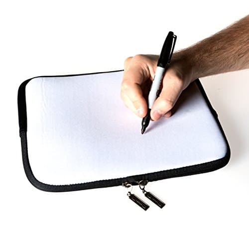 White Laptop Sleeve Case Protective Slim, Water Resistant Neoprene, Notebook Computer Case Skin Cover for MacBook Pro Acer Asus Dell Fujitsu ipad mini Kindle Lenovo HP Samsung Sony (15 Inch)