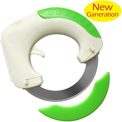 Versatek Stainless Steel Circular Rolling Knife, Rolling Knife Circular Kitchen Cutter with Hanging Hook for BBQ Vegetable Fruit Pizza