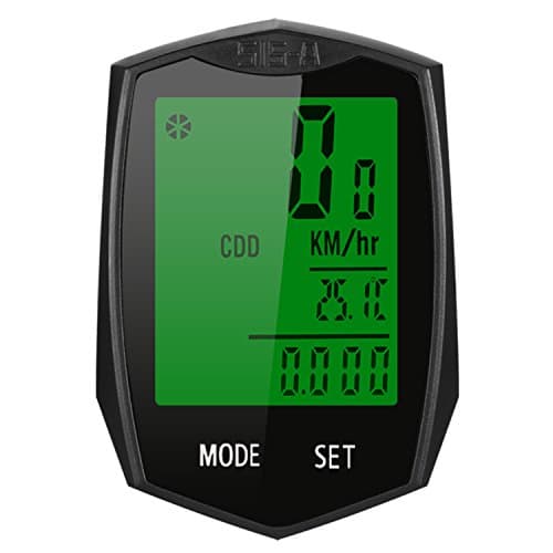 Grows Bicycle Speedometer, Cycle Odometer Wireless Waterproof Bike Computer with Backlight Digital LCD Display &amp; Speed Tracking, Distance Recording for Cycling Multi-Function (Black-b)