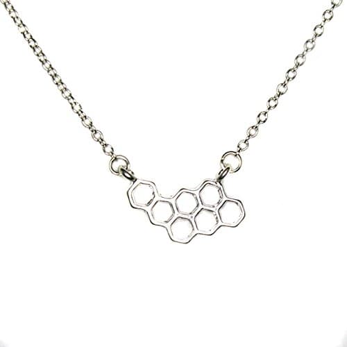 Silver Honeycomb Necklace Beehive Necklace