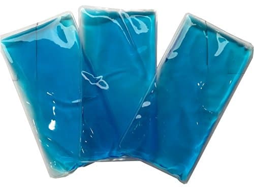 3 Count: DOUBLE BAGGED Generic Uncovered Freezable Gel Ice Packs for Sports, Injuries, and Cold Therapy (4 IN X 7 IN)