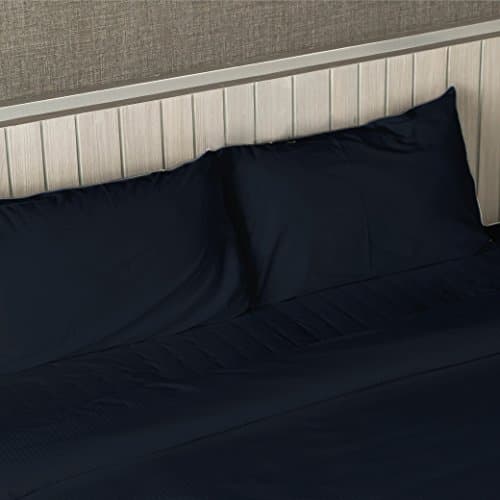 Twin Size 1800 Count Bed Sheets Deep Pockets 3 Piece Set - 12 Colors (Navy Blue)