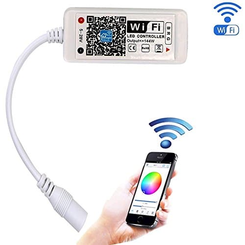 OUEVA WiFi Wireless LED Smart Controller for 5050/3538 RGB LED Strip Light Working with Android and IOS System Mobile Phone APP Control with Music/Timing Function 5V~24V DC