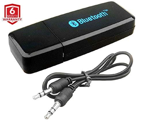 SAMANK Bluetooth Audio Receiver with AUX for Home Theater Speaker Headset | CSR Chipset | Mic, Dual Pairing