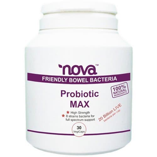 NovaDetox Probiotics Max - High Potency Multi Strain 20 Billion Live Probiotic Bacterium - Tub of 30 Capsules by Nova Health Products
