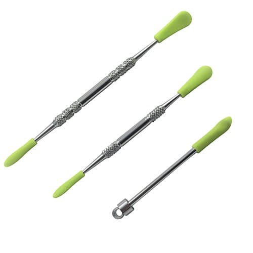 Set of 3 Dual Silicone with Lime Element Scrape Carving Stainless Tip Carving Tools Set