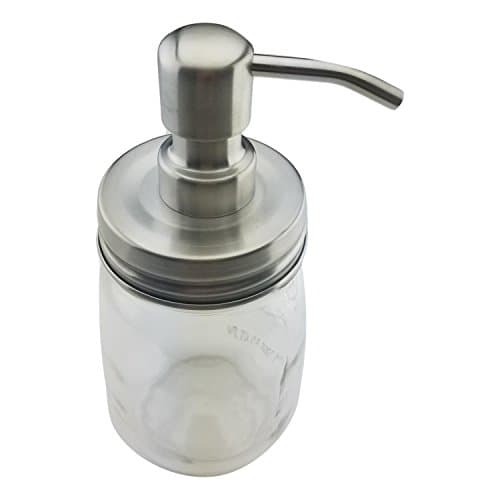 Brushed Nickel Mason Jar Soap Dispenser Lid | Rust Proof Made Of Stainless Steel | Bathroom/Kitchen Accessories - (Jar Not Included) (Brushed Nickel, 1)