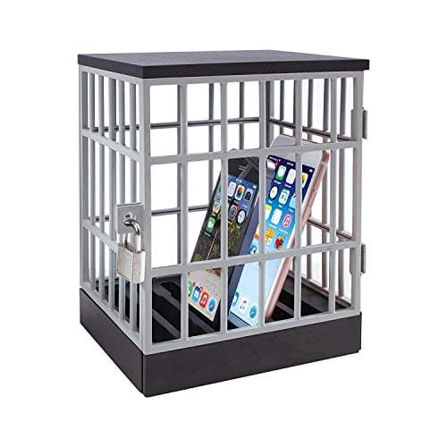 Dreamore Mobile Phone Jail Cell, Cell Lock Up Phone Cage, Jail Cell Mobile Phone Lock-Up, Plastic Lockable Jail for Mobile Phones- Fun Novelty Gift