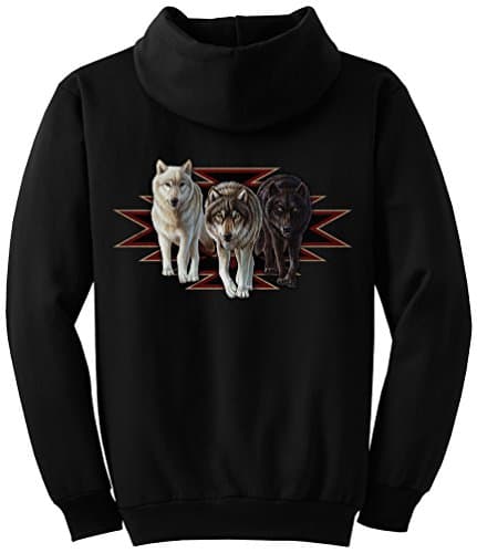 Big Men's Wolf Pack Graphic Pull Over Hoodie, 4X, Black