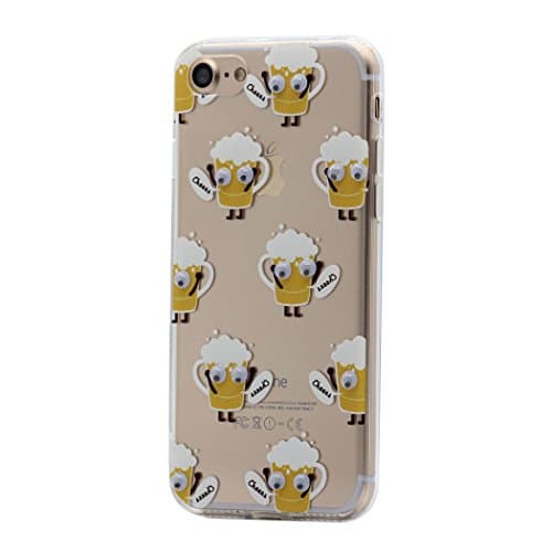 iPhone 7 Plus Case, CKCY Funny Cute Googly Moving Eyes Series Back Case Slim Fit for Apple iPhone 7 Plus (2016) (Beer)