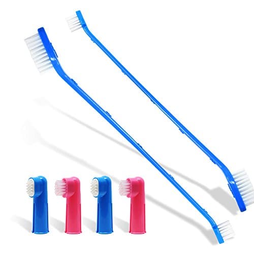 Dog Toothbrush Set 2 Double Ended Brushes For Better Dog Dental Care And Dog Breath Freshener Finger Toothbrush 2 pack