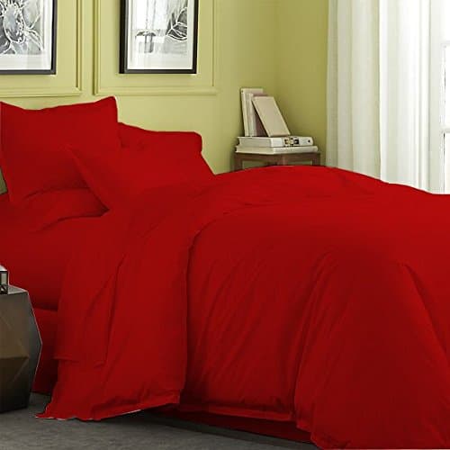 Flyingcart Soft 480-Thread-Count Egyptian Cotton Twin Extra-Long Duvet Cover, Red