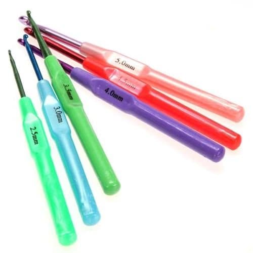 Crochet Hook Set Ergonomic Handle Aluminum Crochet Hooks Knitting Needles Knit Weave Craft Tool Crocheting Crochet Hook Kit with Case in Different Sizes (6Pcs Crochet hook)