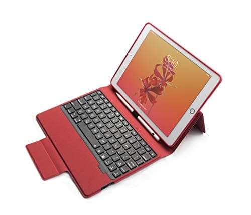 INorton 11 inch iPad Wireless Keyboard Bluetooth Keyboard Case with 7 Color Backlit,Folio Stand Smart Keyboard and Cover,PU Leather Detachable Protective Cover