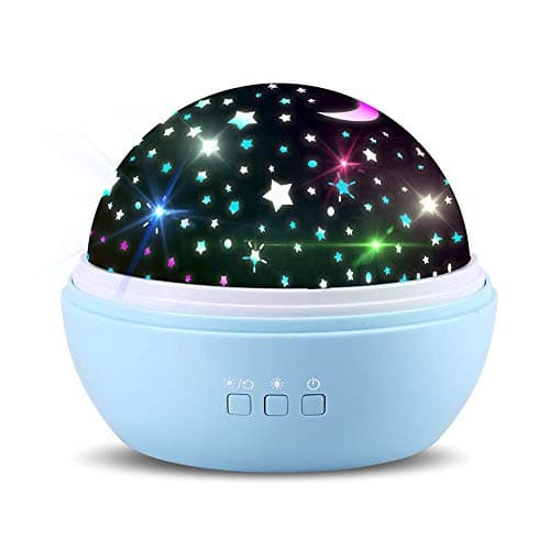 Star Projector Night Light for Kids, Ocean Rotating Ceiling with Fish Dolphin Shark All-in-one Light, Colorful Nuresy Lamp Room Decor Gift for Boys Girls Bedroom (Blue)