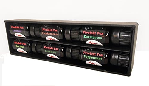 Fivefold Fox Essential Oils Gift Set - 100% Pure Therapeutic Grade Essential Oils - Set of 6 - Frankincense, Rosemary, Lavender, Tea Tree, Eucalyptus, and Peppermint