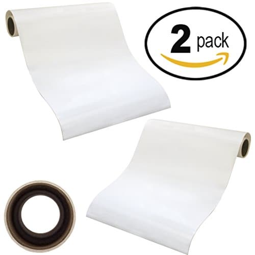 WEEDS EASILY 2 PACK WHITE MATTE ADHESIVE VINYL 12" X 8' ROLLS of Non-Stretchy, Made in USA for Cricut, Silhouette Cameo, Oracal Vinyl Cutters, Printers, Letters, Decals, Signs by Angel Crafts