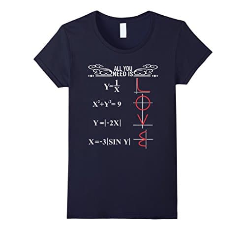 Women's All You Need Is Math T-Shirt Medium Navy