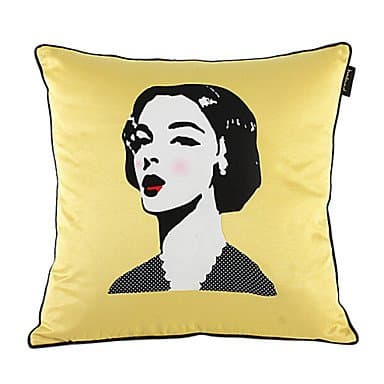 JOMOO Retro Novelty Figure Pattern Decorative Pillow Cover