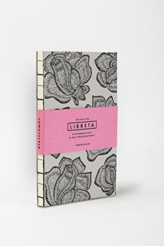 Folklore Blossom Journal (Handmade / Artisanal) - Notebook, Blank Diary (Black)