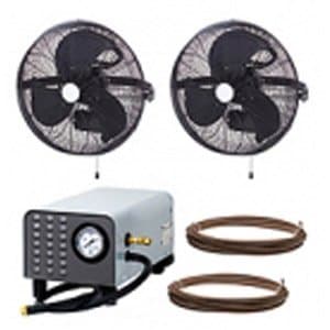 MEDIUM PRESSURE 300psi - 18" 2/4 Fan Wall Mount Mist Kits fully enclosed pump