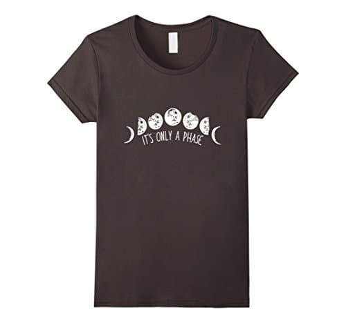Women's It's Only A Phase Moon T Shirts Medium Asphalt