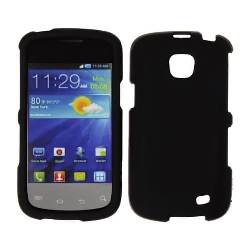Premium - Samsung illusion i110 Leather Honey Solid Black - Faceplate - Case - Snap On - Perfect Fit Guaranteed
