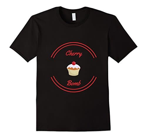 Mens Cherry Bomb Cupcake tshirt  2XL Black