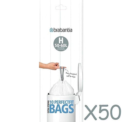 50x WHITE BRABANTIA BIN LINERS TYPE H 50-60 LITRE by Brabantia