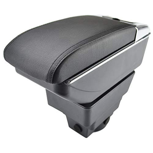 Klhzbm Storage Box Center Console Leather Dual Layer Armrest Arm Rest Tray, for Suzuki Swift 2005-2017 2006 2007 2008 2009