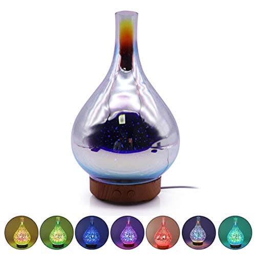 3D Fireworks LED Air Aromatherapy Humidifier Night Light Glass Firework Aroma Essential Oil Diffuser Mist Maker Ultrasonic Humidifier UK Plug