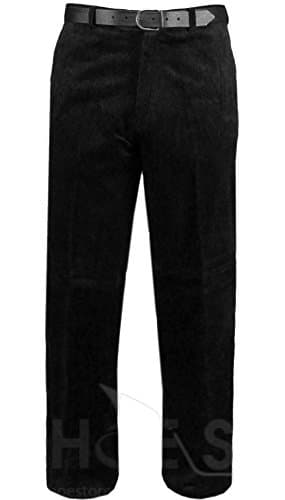 Mens Flat Fronted Thick Corduroy Trousers Regular Fit