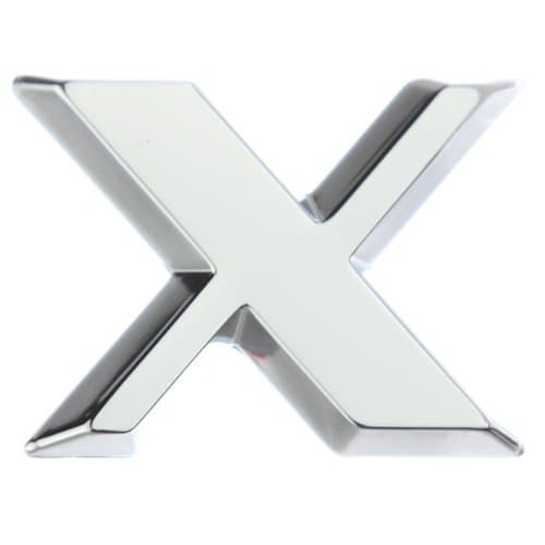 Luxbling Car Chrome 3D Letter - Silver - X