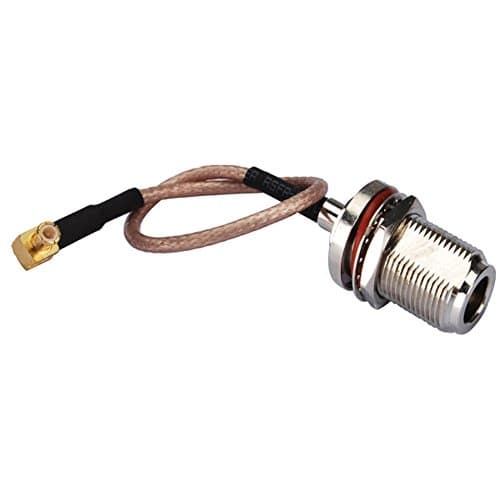 DHT Electronics RF coaxial Coax Cable Assembly N Female to MCX Male Right Angle 6''