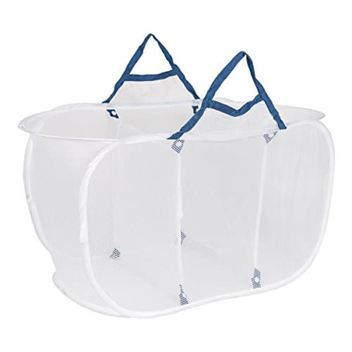 Mesh Collapsible Pop Up Laundry Storage, Estorager 3 part Laundry Organized Laundry Hampers Baskets with Portable Handles, Large Room
