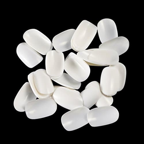 PINPAI 600pcs Oval Round False Nails Tips, Natural Short Full Cover Acrylic False Nails 10 Sizes, Coverage Atificial Nails for Nail Salons and DIY Nail Art at Home