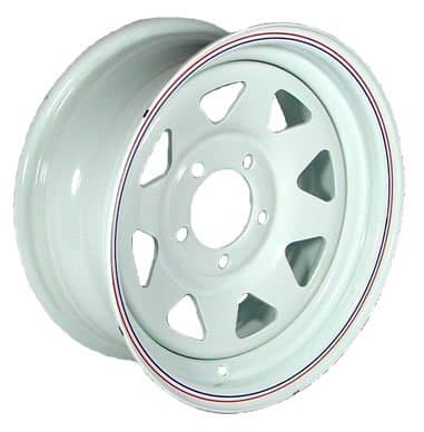 15" x 5" White Spoke Trailer Wheel (5-5" Bolt Circle)