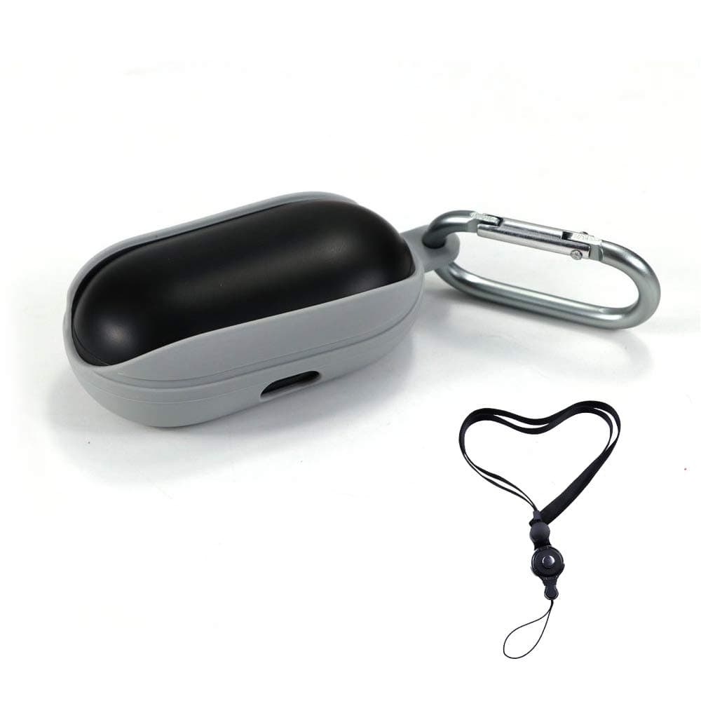 Compatible for Galaxy Buds Case Cover Silicone Bean. Protective Accessories Skin Cover Soft and Flexible, Anti-Scratch, Keychain Shockproof Nonslip Case for Samsung Galaxy Buds【Ash】