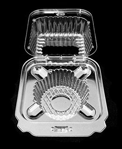 Par-Pak Single Cavity Clear Hinged Cupcake Holder Muffin Ramekin Clamshell Container (Pack of 30)