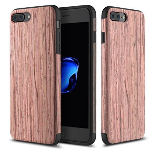 For iphone-7 plus Case,ROCK Grained Series Nonslip Natural Wood + TPU Rubber Fingerprint Free Case For Apple iPhone 7 plus (For iPhone 7 Plus case 5.5inch) (For iPhone 7 Plus case 5.5 inch)