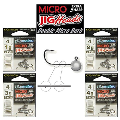 Kamatsu Micro Jig Head Sharp Hook size 4 1g 2g 3g 4g Drop Shot Soft Lures Double Barb Perch Pike Fishing