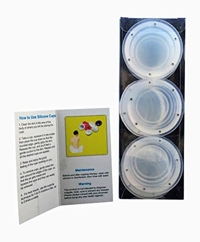 Silicone Cupping Therapy Set Includes 6 Transparent Suction Cups with Magnetic Ions by AcuStretch