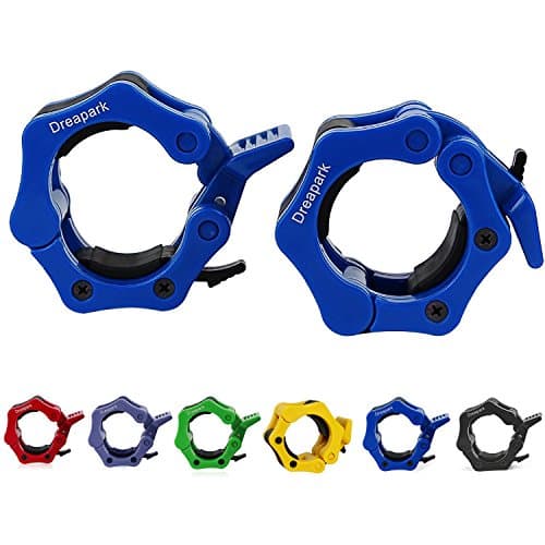 Dreapark for One Pair 2" Heavy Duty Plastic Olympic Lock-jaw Barbell Collar (1 Pair, Blue)