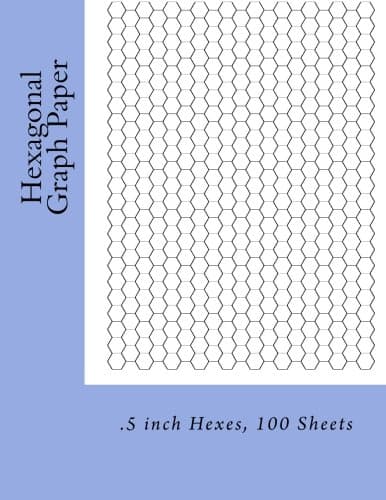 Hexagonal Graph Paper: .5 inch Hexes, 100 Sheets