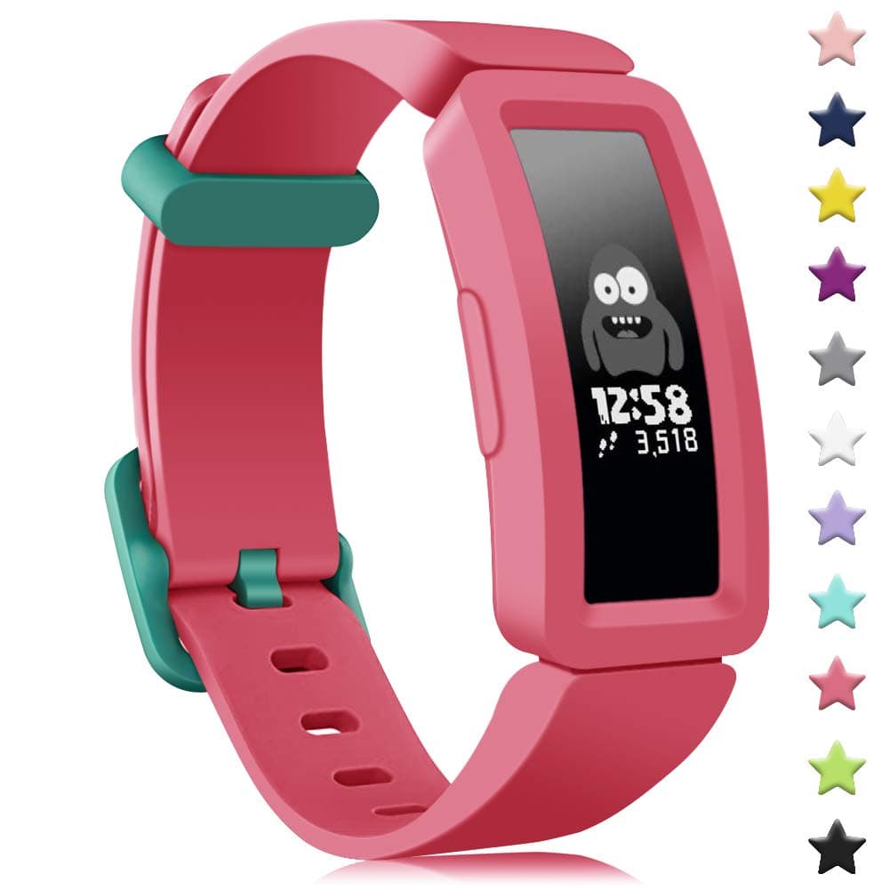 Onedream Compatible for Fitbit Ace 2 Strap for Kids, Ace 2 Classic Bands Adjustable Replacement Accessories Soft Silicone Sport Wristbands Compatible with Fitbit Inspire HR & Ace 2 Boys Girls