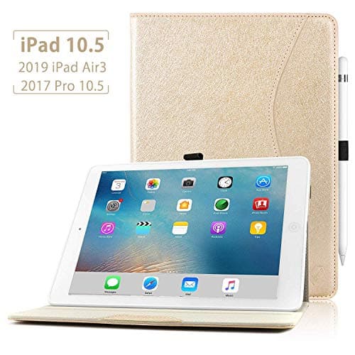 KVAGO iPad Air 3rd Generation 10.5’’ 2019 Case, Slim&Lightweight Auto Sleep Wake Smart Case Cover with Pencil Holder for 2019 New iPad Air 3/2017 iPad Pro 10.5 inch -Gold