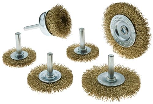 Steelex Plus D2290 Brass Coated Wire Brush Set, 6-Piece