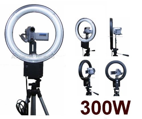 300W Continuous Video Ring Light for JVC EVERIO GZ-HD620, HD500, HD300, HD320, HD30, HD7, HD3, HM300, HM500, HM400, HM200, HM320, HM1, MS230, MS100B, MS120, MS250, MS100, MS130, X900, HM100U
