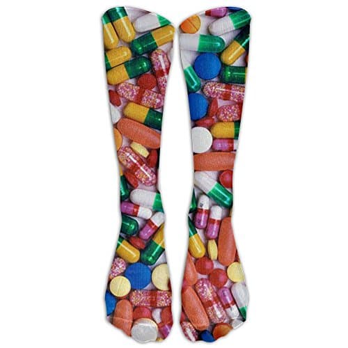 Pill Tablet Capsule Knee Socks Cute Smooth Travelers Compression Socks