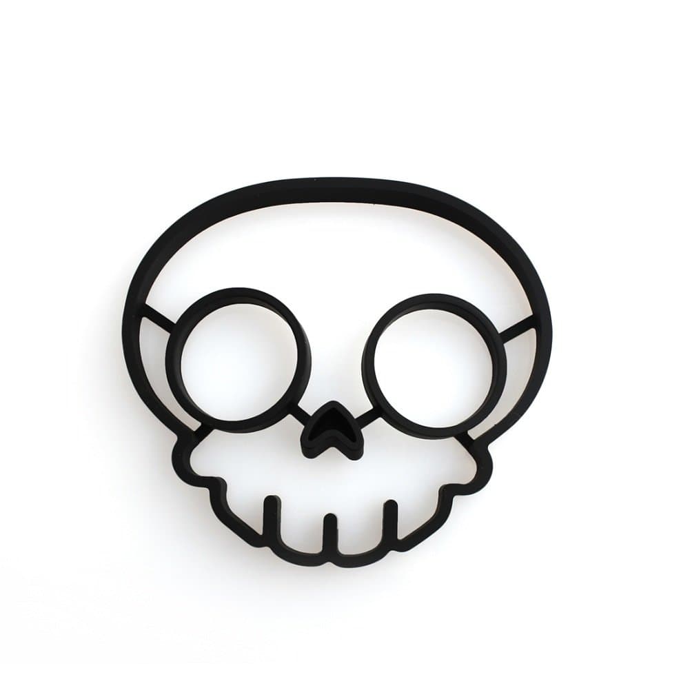 Houron Non-stick Silicone Skull Egg Fried Mould Mold Black